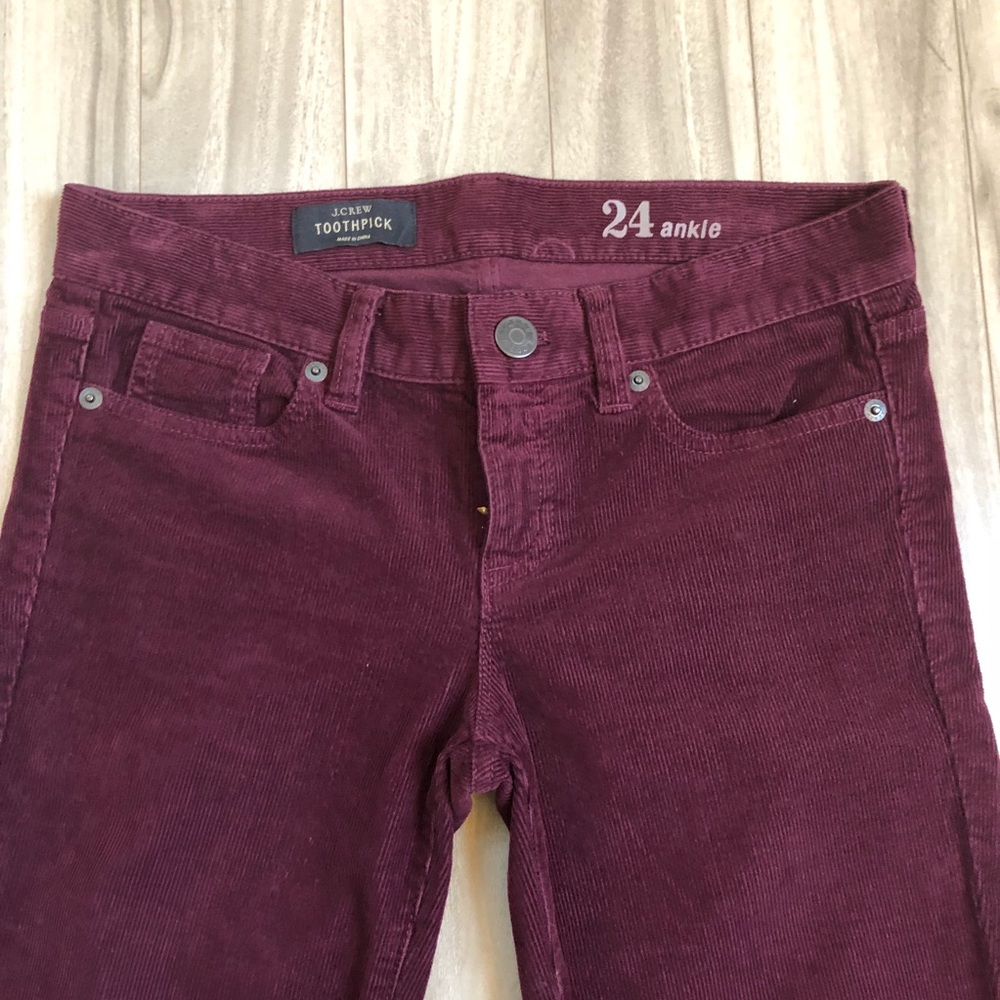 J. Crew Toothpick Corduroy Pants
